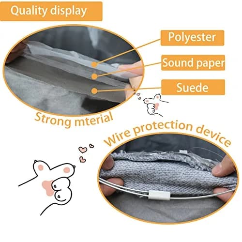 Terunat Cat Tunnel for Indoor Cats 51×12 inch Foldable Grey Suede Pet Tunnel with Two Peepholes and Bubble Ball thumbnail 3