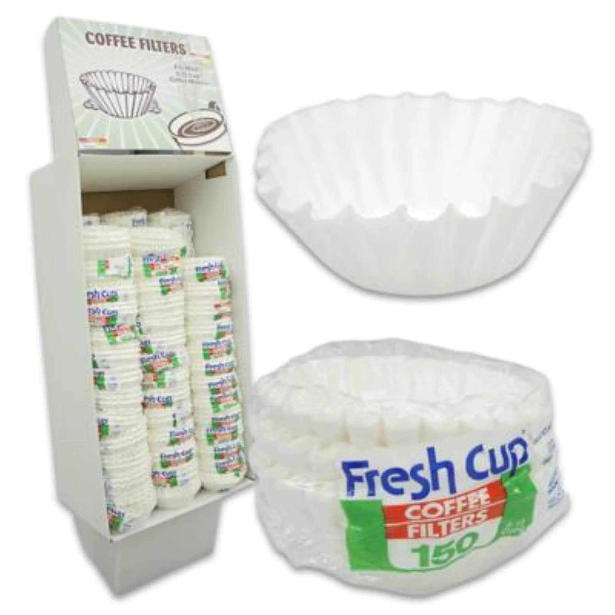 Fresh Cup Paper Coffee Filters 150ct | 8-12 Cup Pack of 2 | White Paper Coffee Filters for Coffee Maker - main product image