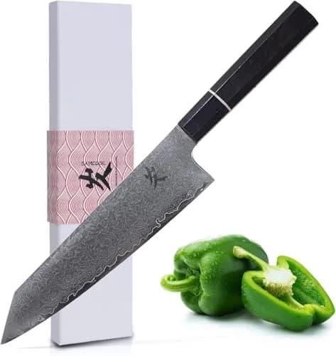 SAMCOOK Kiritsuke Chef Knife, 8 Inch Damascus Japanese Knife, 20.32 cm (8") | Forged High-Carbon Stainless Steel thumbnail 1