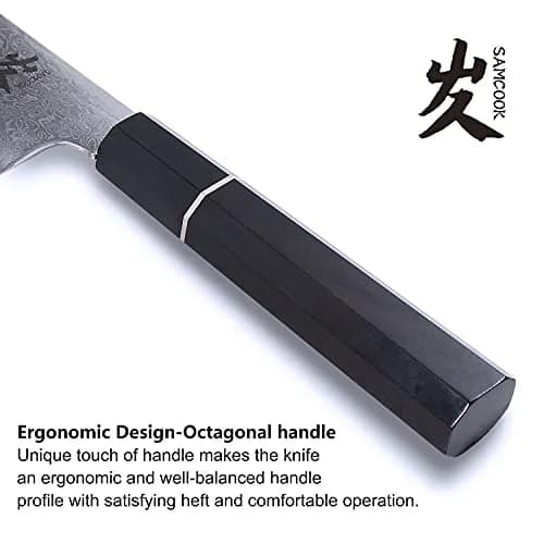 SAMCOOK Kiritsuke Chef Knife, 8 Inch Damascus Japanese Knife, 20.32 cm (8") | Forged High-Carbon Stainless Steel thumbnail 4