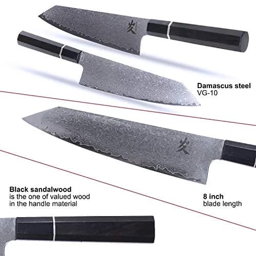 SAMCOOK Kiritsuke Chef Knife, 8 Inch Damascus Japanese Knife, 20.32 cm (8") | Forged High-Carbon Stainless Steel thumbnail 8