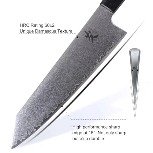 SAMCOOK Kiritsuke Chef Knife, 8 Inch Damascus Japanese Knife, 20.32 cm (8") | Forged High-Carbon Stainless Steel thumbnail 3