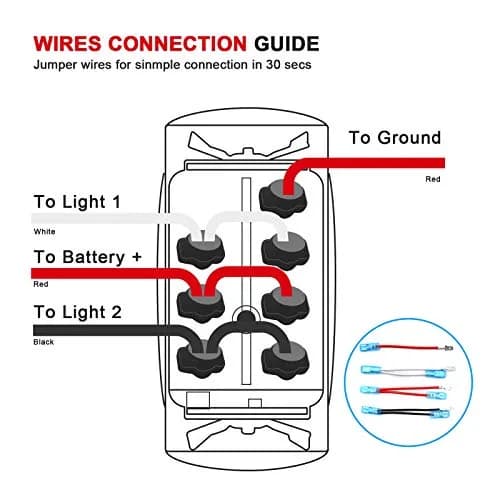 KEING Red LED Momentary Rocker Switch (ON)/Off/(ON) - 12V 20A / 24V 10A - 7-Pin DPDT Waterproof Toggle for Automotive, Marine, RVs thumbnail 7