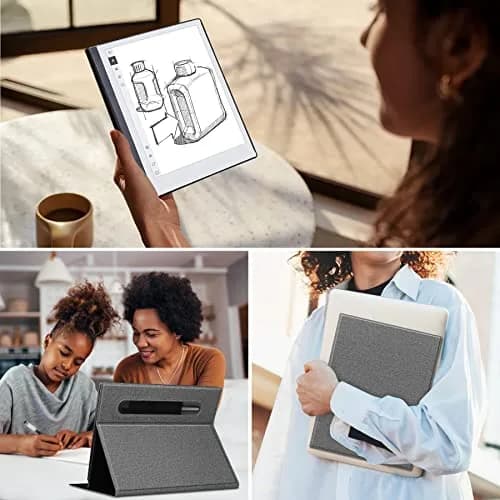 KuRoKo Case for Remarkable 2 Tablet, Slim Hard Back Shell with Pen Holder & Stand, Light Gray (10.3" Screen) thumbnail 6