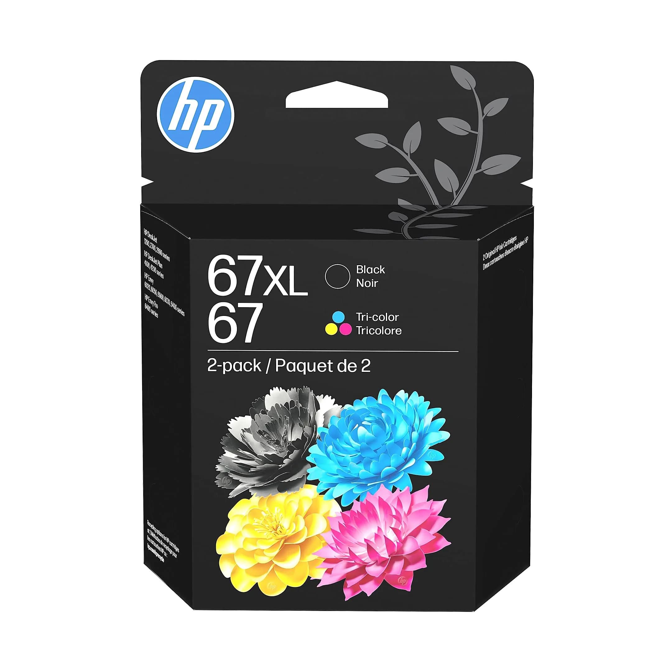 HP Original 67XL Black / 67 Tri-Color Ink Cartridges (2-Pack) | Fade-Resistant Documents & Brilliant Images - main product image