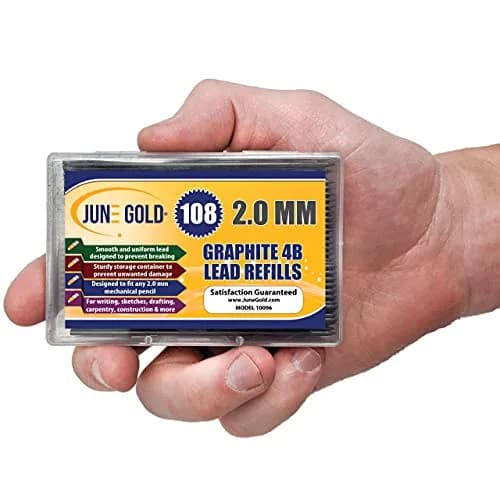 June Gold 2.0 mm 4B Mechanical Pencil Leads 108 Count (90 mm Length) | Smooth Writing, Break Resistant Graphite thumbnail 3
