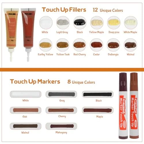 REALINN Wood Furniture Repair Kit- Set of 28 - Touch Up Markers | Fillers with Wood Putty for Scratch & Crack Repair thumbnail 7