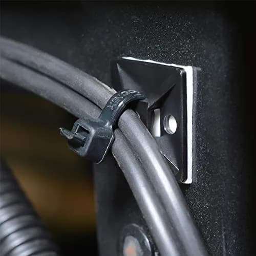 XHF 500 PCS 3/4" Black Self Adhesive Cable Zip Tie Mounts | Cable Management Organizer thumbnail 2