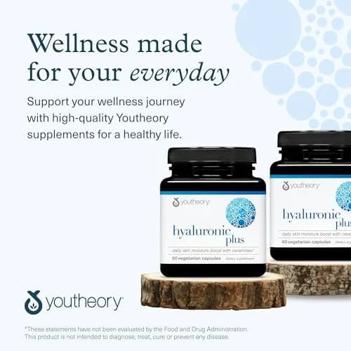 Youtheory Hyaluronic Acid Plus, 60 Vegetarian Capsules | Supports Skin & Joints, 30-Day Supply thumbnail 7