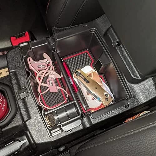 EDBETOS Center Console Organizer Tray with Red Trim for Jeep Wrangler JL/JLU & Gladiator JT (17cm x 14cm x 20cm) thumbnail 2