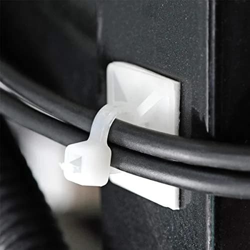 XHF 500 PCS 3/4" White Self Adhesive Cable Zip Tie Mounts | Cable Management Organizer thumbnail 2