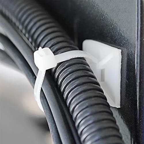 XHF 500 PCS 3/4" White Self Adhesive Cable Zip Tie Mounts | Cable Management Organizer thumbnail 3