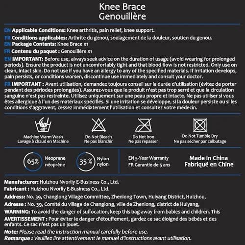 Nvorliy Plus Size Knee Brace for Knee Pain | Adjustable Support with Side Stabilizers for Arthritis & Injury Recovery thumbnail 7