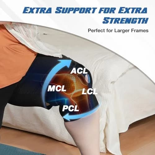 Nvorliy Plus Size Knee Brace for Knee Pain | Adjustable Support with Side Stabilizers for Arthritis & Injury Recovery thumbnail 3