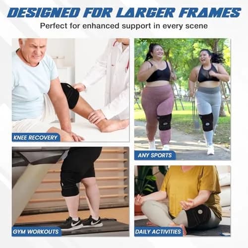 Nvorliy Plus Size Knee Brace for Knee Pain | Adjustable Support with Side Stabilizers for Arthritis & Injury Relief thumbnail 5