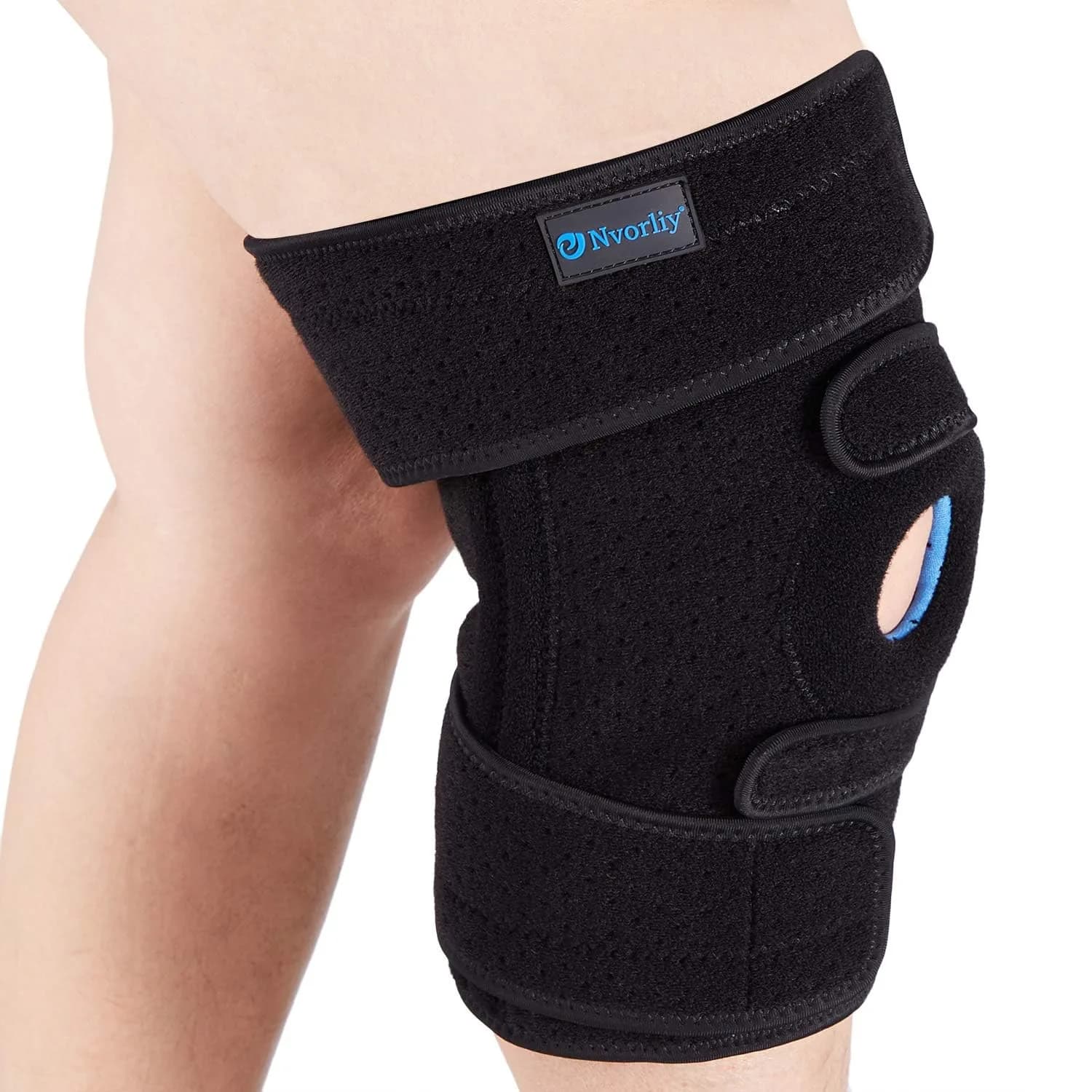 Nvorliy Plus Size Knee Brace for Knee Pain | Adjustable Support with Side Stabilizers for Arthritis & Injury Recovery — Black / XL/2XL