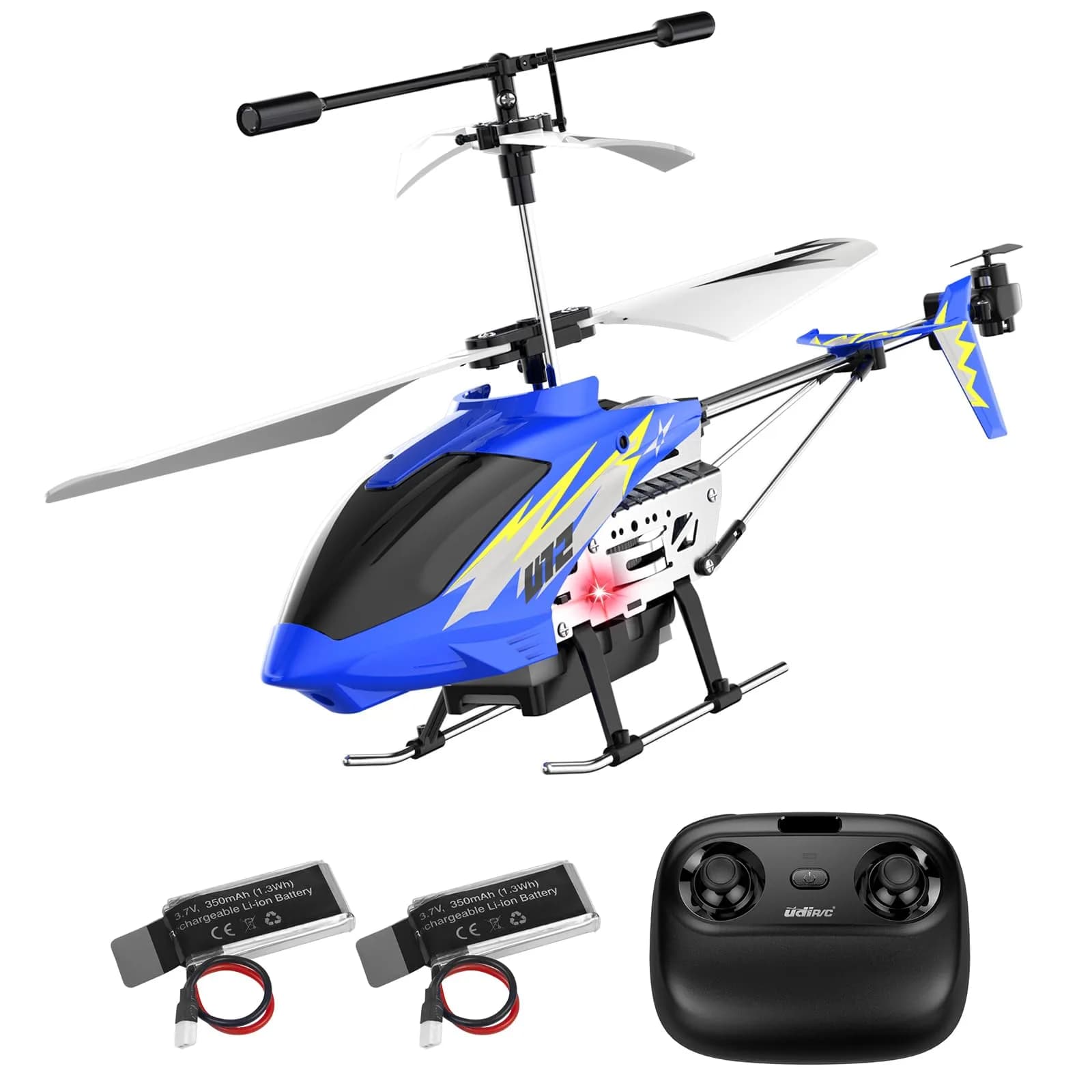 Cheerwing U12 Remote Control Helicopter with Altitude Hold | 2.4GHz, LED, Durable Metal Body (Blue) - main product image