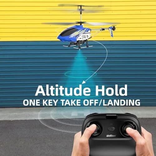 Cheerwing U12 Remote Control Helicopter with Altitude Hold | 2.4GHz, LED, Durable Metal Body (Blue) thumbnail 4
