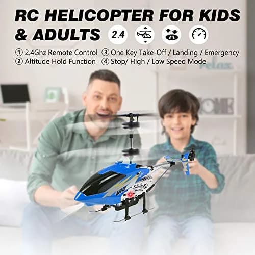 Cheerwing U12 Remote Control Helicopter with Altitude Hold | 2.4GHz, LED, Durable Metal Body (Blue) thumbnail 2