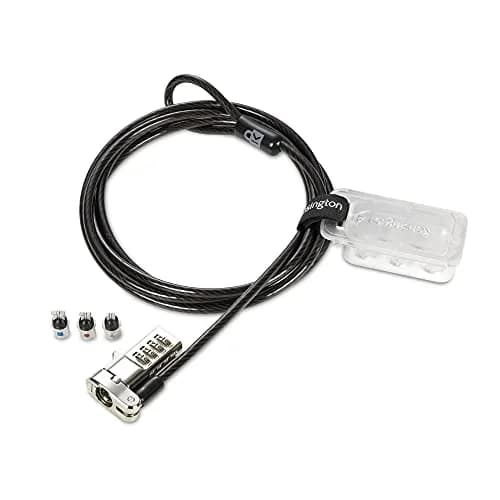 Kensington Universal 3-in-1 Combination Laptop Lock, Black | Resettable 4-Number Dial & Carbon Steel Cable thumbnail 1