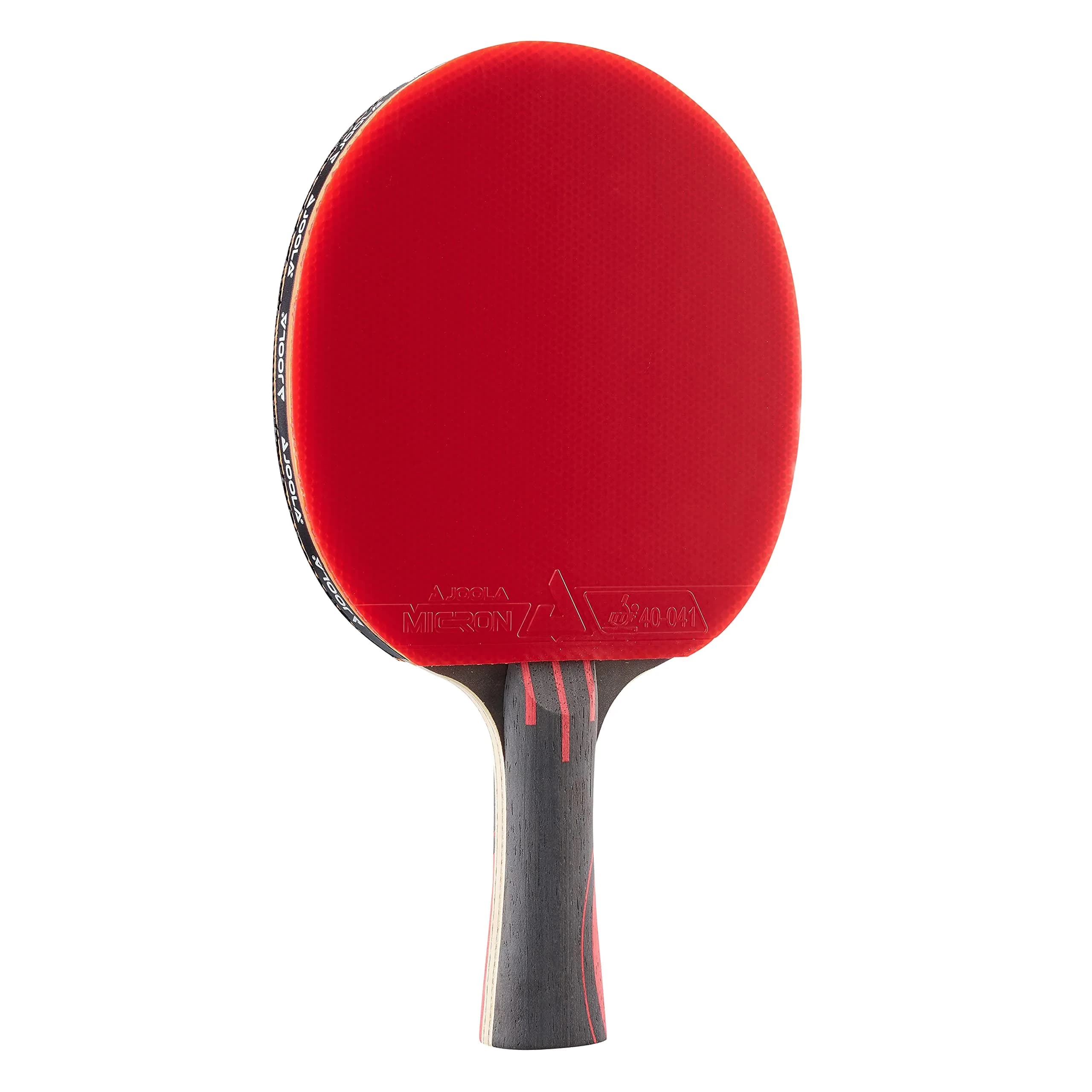 JOOLA Infinity Overdrive Professional Table Tennis Racket | 7-Ply Carbon Kevlar Blade, ITTF Micron 48 Rubber, Flared Handle — Red Handle (Red/Black Rubber)