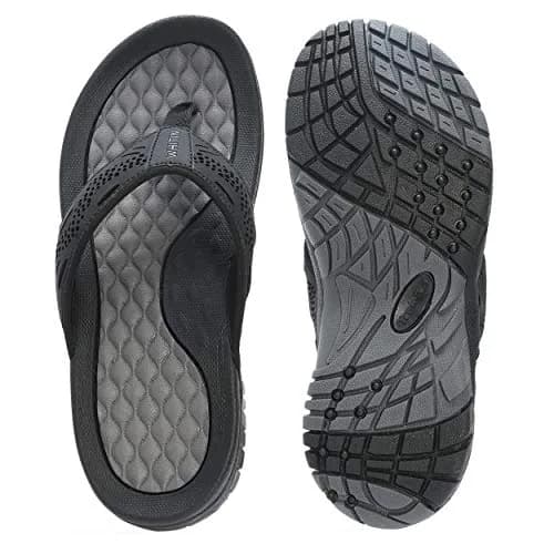 WHITIN Men's Arch Support Flip Flop Sandal Black 10 (3.5cm Heel) | Slip Resistant Outdoor Athletic thumbnail 8