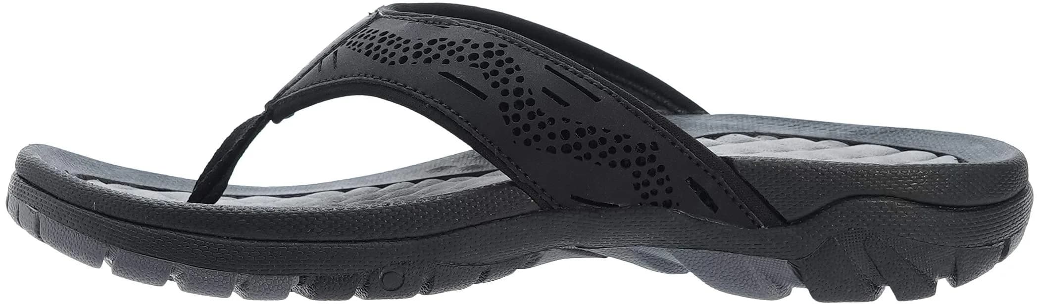 WHITIN Men's Arch Support Flip Flop Sandal Black 10 (3.5cm Heel) | Slip Resistant Outdoor Athletic thumbnail 2