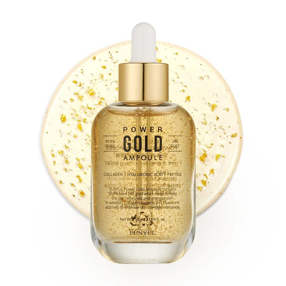 EUNYUL Power Enhancing Gold Ampoule Serum 50ml (1.69 fl. Oz.) | 99.99% Pure 24K Gold for Radiant Skin - main product image