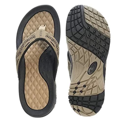 WHITIN Men's Arch Support Flip Flop Sandal Khaki 10 (US Men's) | Modern Contouring with Anatomical Arch Support thumbnail 8