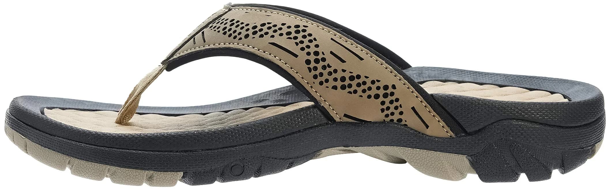 WHITIN Men's Arch Support Flip Flops Waterproof Outdoor Sandals Khaki 8.5 US (27.5 cm) thumbnail 2