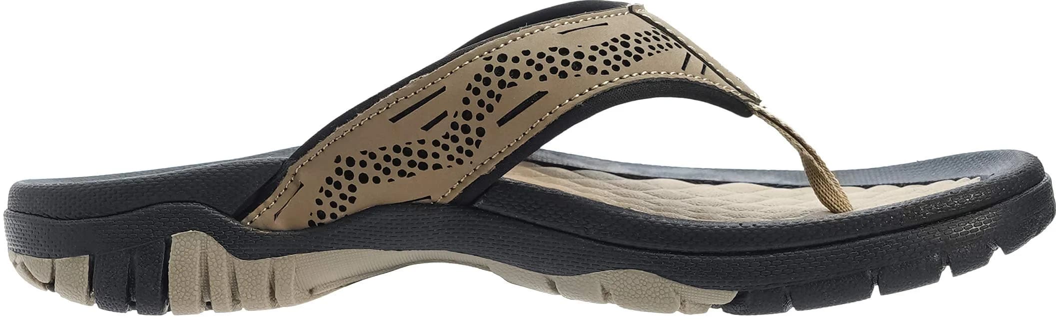 WHITIN Men's Arch Support Flip Flops Waterproof Outdoor Sandals Khaki 8.5 US (27.5 cm) thumbnail 5