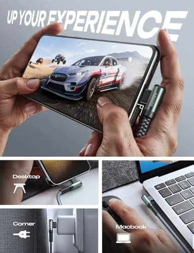 AINOPE Right Angle USB C to USB C Cable 6.6ft (20cm) 60W | Fast Charging & Data Transfer thumbnail 7