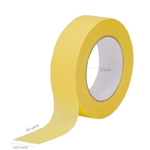 Lichamp 36mm x 55m Yellow Automotive Masking Tape for Painting | Car Detailing Masking Tape for Clean Lines thumbnail 4