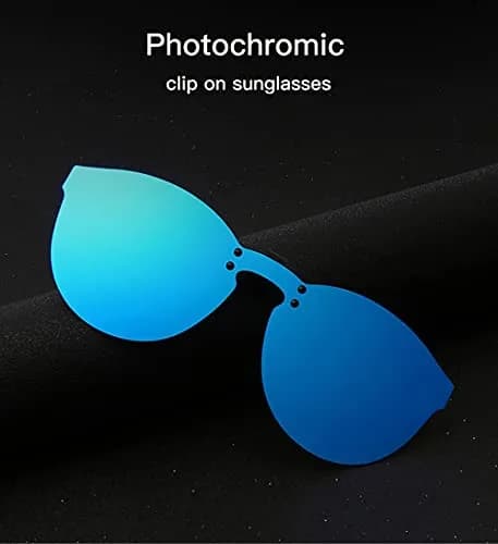 YAMEIZE Cat Eye Clip-on Sunglasses for Prescription Glasses | Polarized UV400 Protection, Blue Film thumbnail 2
