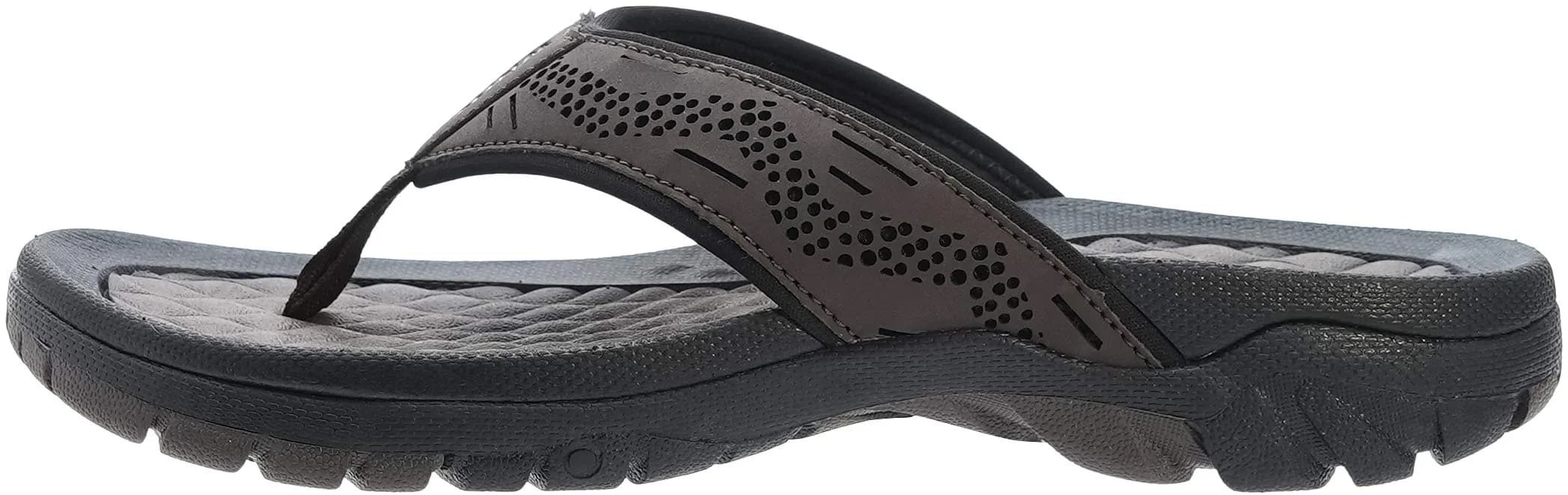 WHITIN Men's Arch Support Flip Flops Slip Resistant Outdoor Sandals Brown 27cm (9 US) thumbnail 2