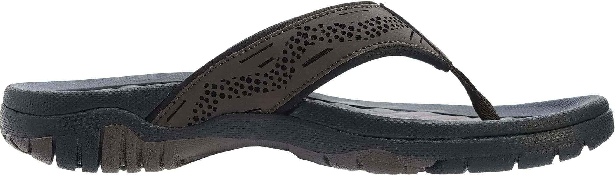 WHITIN Men's Arch Support Flip Flops Slip Resistant Outdoor Sandals Brown 27cm (9 US) thumbnail 5