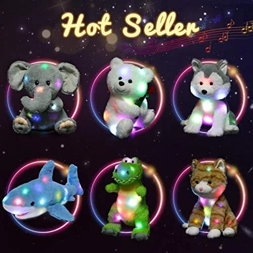 Hopearl LED Musical Stuffed Shark Plush Toy 40.64cm (16'') | Soft Blue Toy with Lullaby & Lights thumbnail 7