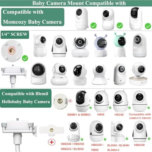 Derebir Flexible Baby Camera Mount Holder Stand | Compatible with Nanit Pro, HelloBaby, Infant Optics & 1/4" Cameras thumbnail 2