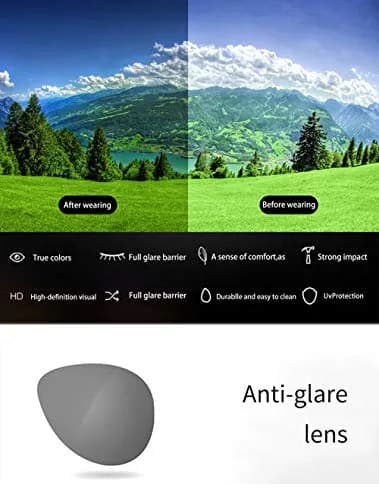 YAMEIZE Polarized Clip-on Sunglasses for Prescription Glasses, Cat Eye Style, Discoloration Lens | UV400 Protection thumbnail 7