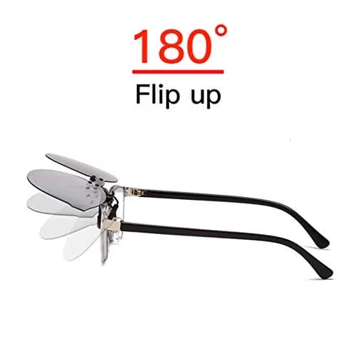 YAMEIZE Cat Eye Clip-on Sunglasses for Prescription Glasses, Grey 66mm Lens Width | Polarized UV400 Protection thumbnail 5
