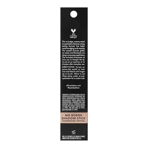 e.l.f. No Budge Shadow Stick Champagne Crystal | Long-Lasting Metallic Cream Eyeshadow Stick thumbnail 5