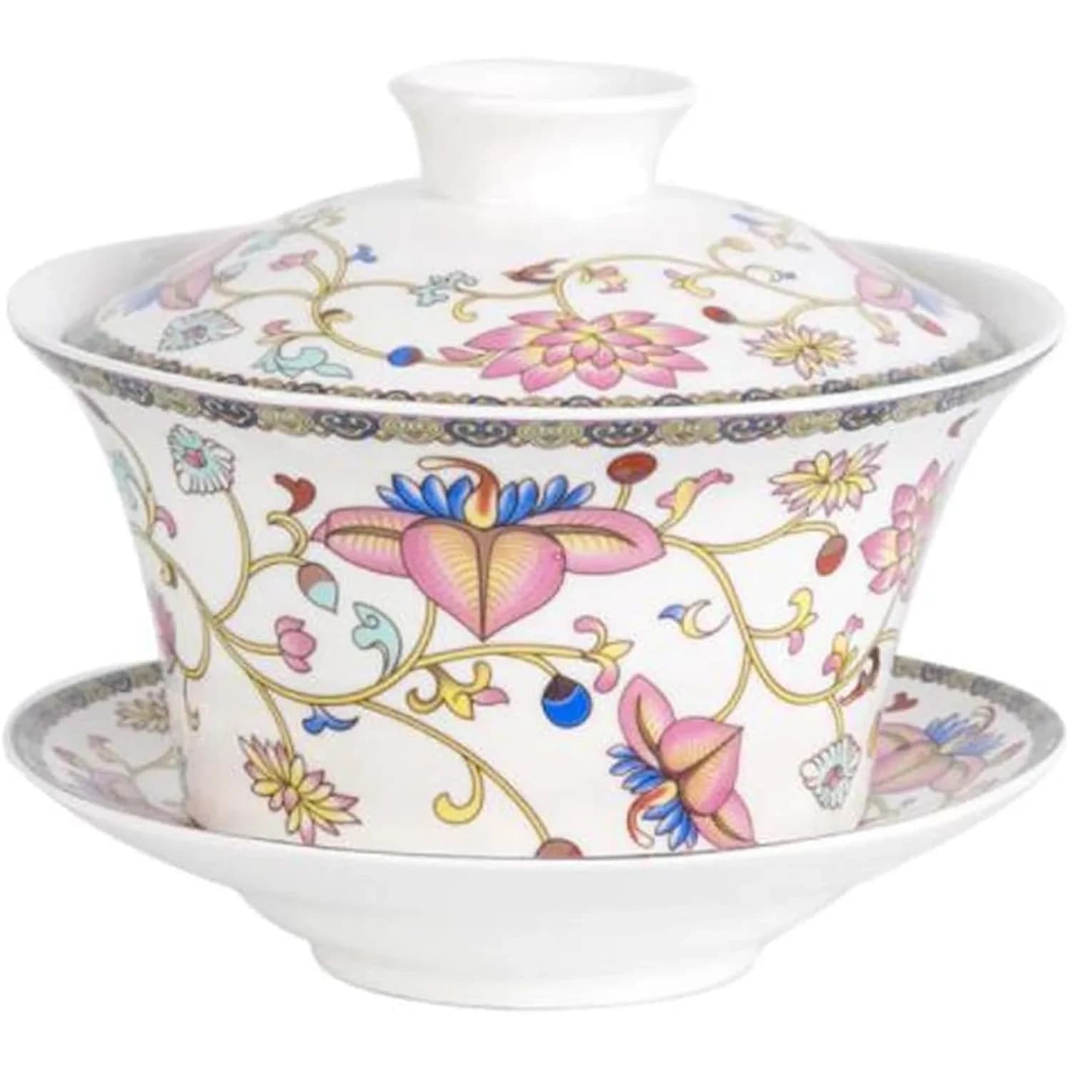 Eplze Ceramic Gaiwan Teacup 300ml (10oz) | Traditional Chinese Kung Fu Tea Cup with Lid