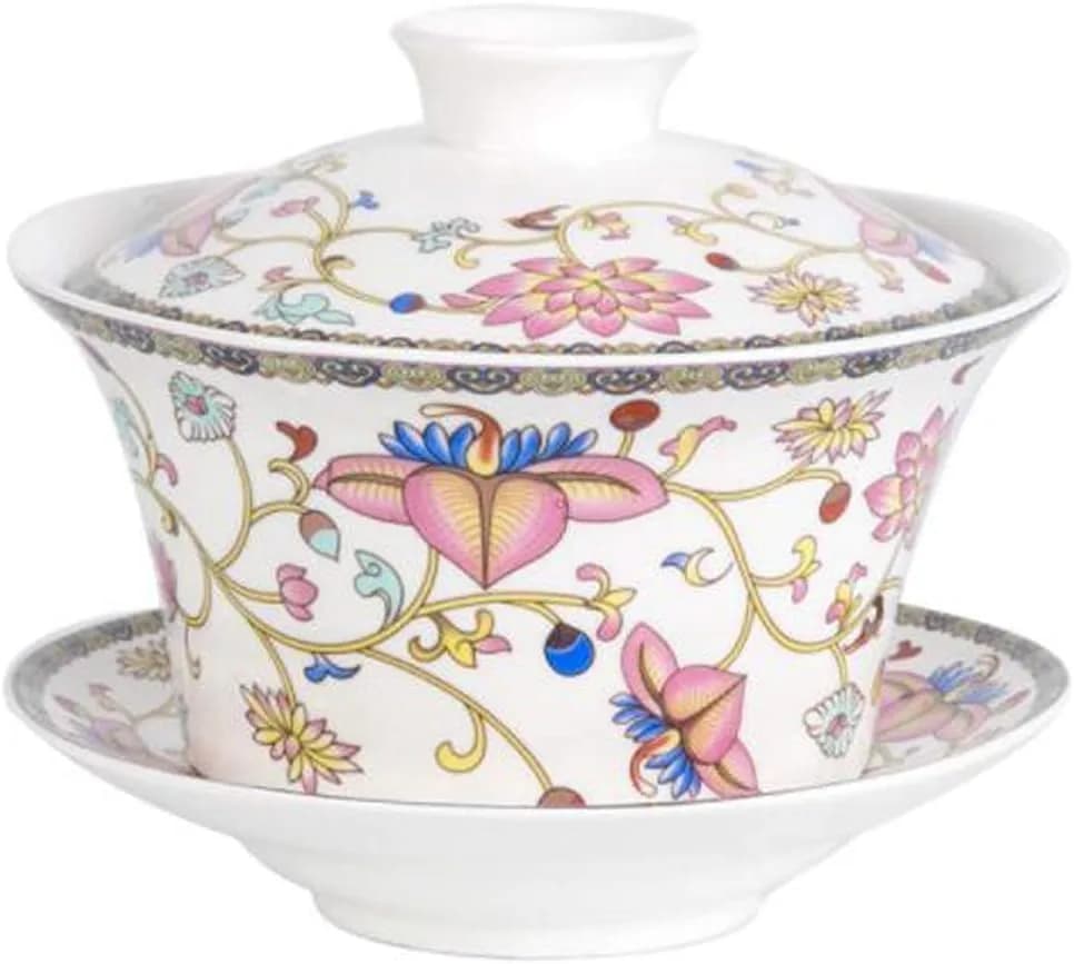 Eplze Ceramic Gaiwan Teacup 300ml (10oz) | Traditional Chinese Kung Fu Tea Cup with Lid thumbnail 3