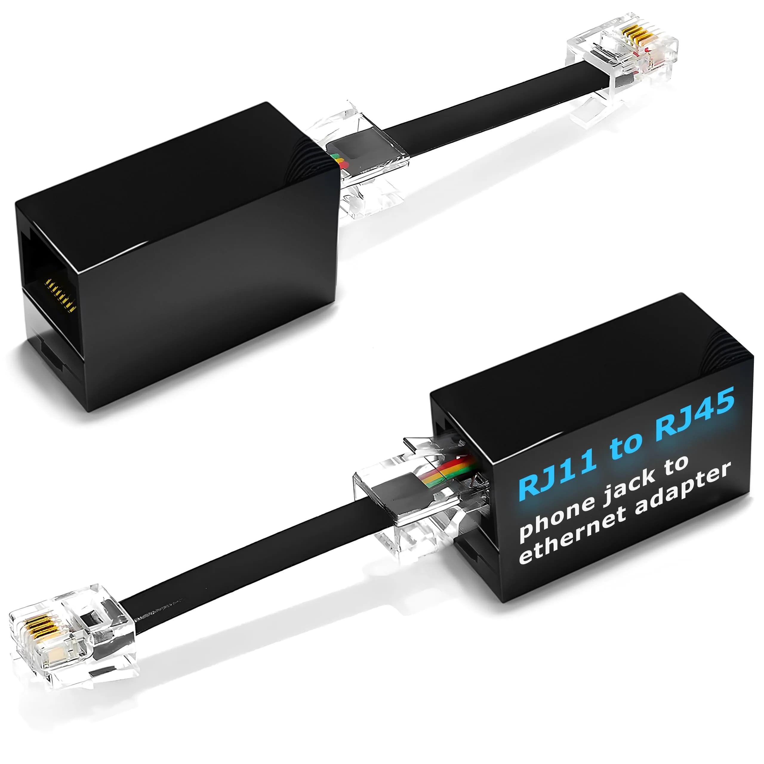 RetailAndBulk 2-Pack RJ45 Female to RJ11 Male Adapter | Connect Landline Devices to Ethernet - main product image