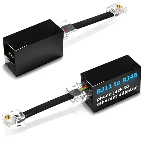 RetailAndBulk 2-Pack RJ45 Female to RJ11 Male Adapter | Connect Landline Devices to Ethernet thumbnail 1