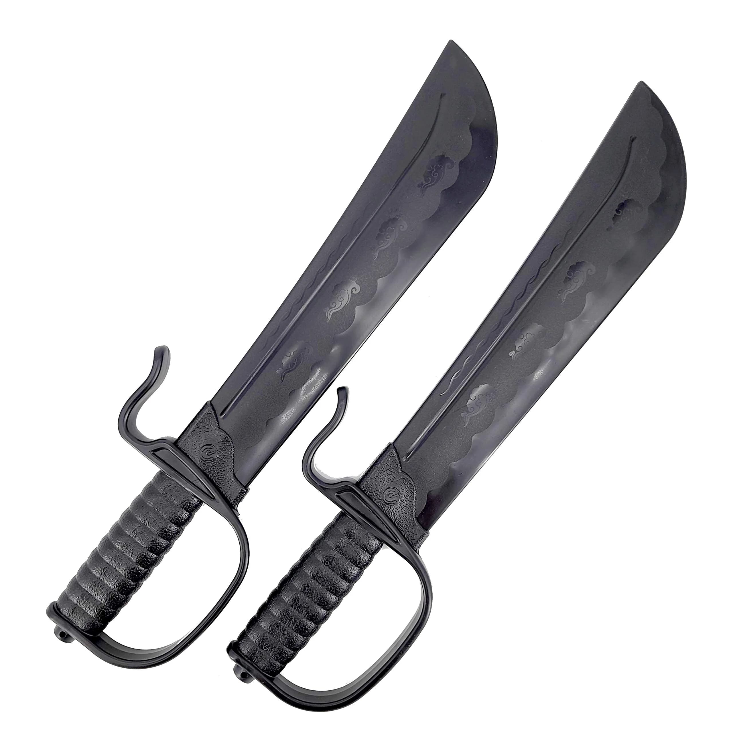 E-BOGU Polypropylene Wing Chun Black Sword Set of 2 (46 cm / 18 in) | Safe Practice Training Katana - main product image
