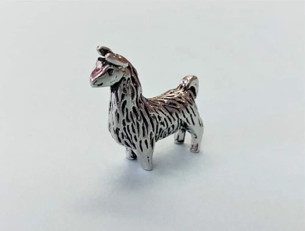 Basic Spirit Single Llama Miniature Figurine 2.54 cm (1 inch) | Authentic Metal Decor - main product image