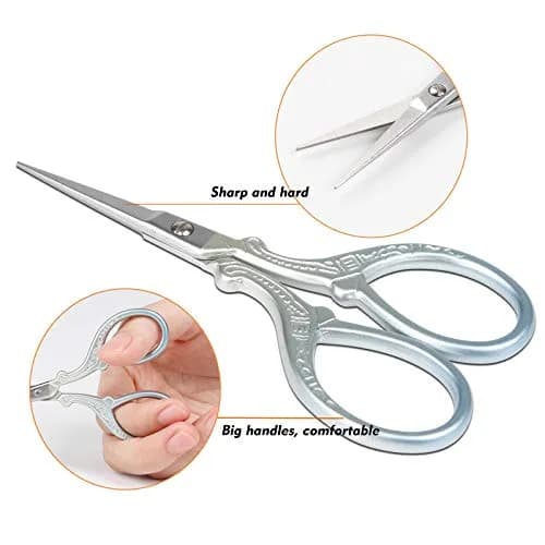 Hisuper Embroidery Scissors Set with Leather Sheaths 9.1 cm (3.6 inch) | Sharp Stainless Steel Craft Shears thumbnail 3
