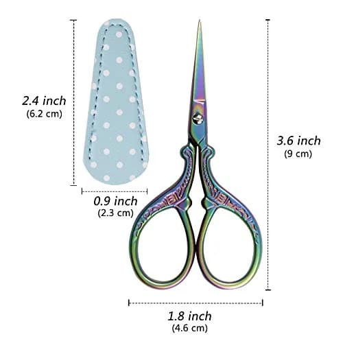 Hisuper 3.6 inch Embroidery Scissors for Sewing, Crafting, Leather Sheath | Ambidextrous Stainless Steel thumbnail 2