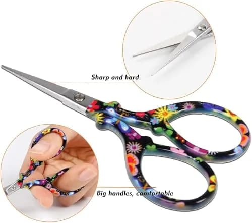 Hisuper 3.6 inch Embroidery Scissors with Leather Sheath | Vintage Crafting Tool thumbnail 3